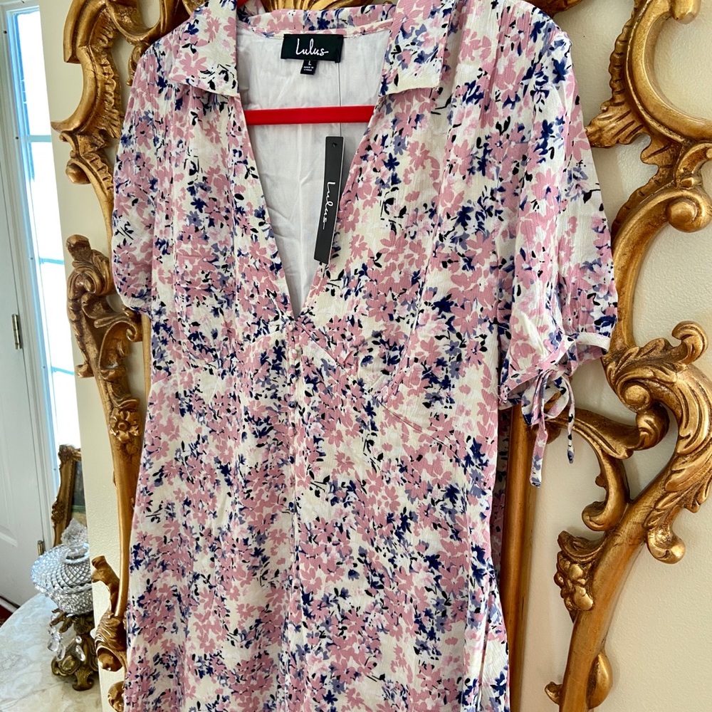 [SOLD] Lulus Supremely Sweet Cream Floral Dress